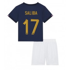 Frankrike William Saliba #17 Hemmaställ Barn VM 2022 Korta ärmar (+ Korta byxor)